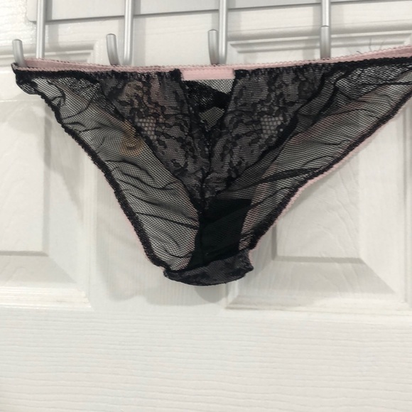 XS mesh cheekini black pink Victoria’s Secret NWT - Picture 3 of 4